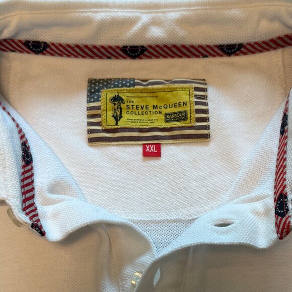 Barbour International Steve McQueen Collection White Polo XXL - Picture 4 of 7